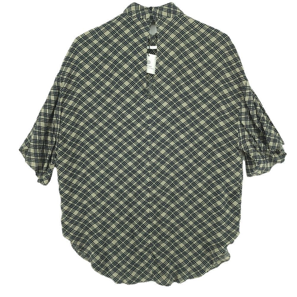 NWT XS Zara Oversized Plaid Flowy Tunic Top - Picture 2 of 8